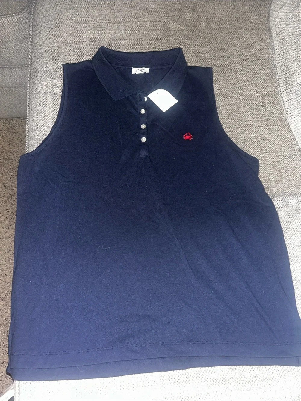 J. Crew Sleeveless Polo Tank Top with Red Crab NWT